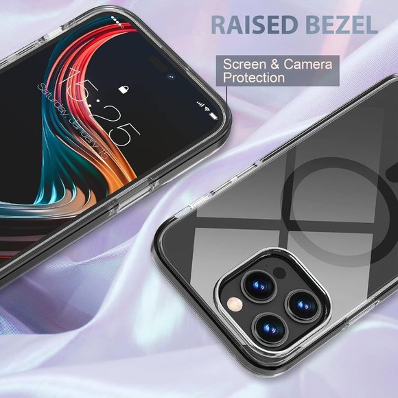 MILPROX Magnetic Clear Case for iPhone 14 Pro Max black - Picture 3 of 7